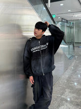 attain cotton hood zip-up