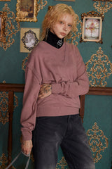 LAYERED V NECK KNIT / INDI PINK