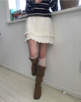 アブワパンチングフリルソフトスカート