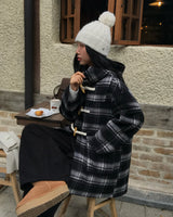 [ORIGINAL] Meter Check Hooded Duffle Coat