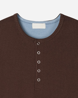 Rib Layered Henley Long Sleeve