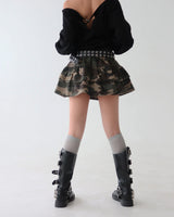 Camo cancan mini skirt