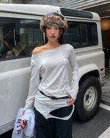 Ut カットレイヤードツーウェイロングスリーブ