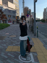 バイアスワイドジーンズ (2C)