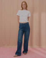 テキストバタフライクロップTシャツ-WHITE