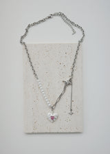 snow heart necklace | 하얀 눈 하트 목걸이