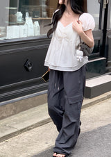 #Ritz Parachute Nylon String Cargo Pants (5color)