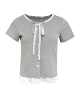 スノーリルレースリボンTシャツ