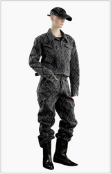 DIAMOND PATCH WASHING BLACK DENIM PANTS