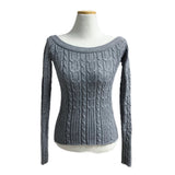 Luna Skin Off-Shoulder Cable Slim-Fit Knit