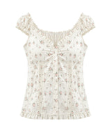 Rose Flower Frill Blouse