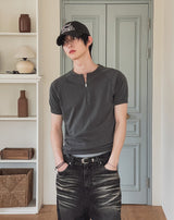 ウェーブ ピッグ ハーフジップ ショートスリーブ Tシャツ
