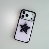 [MADE] ポルカスターフォンケース ピンク (epoxy black bumper)