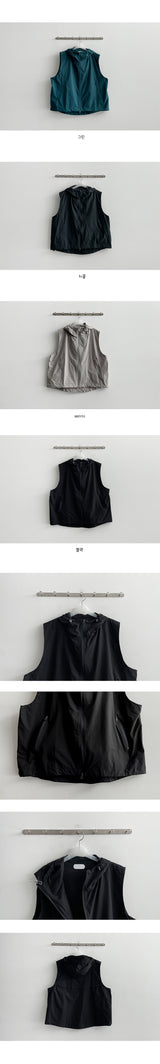 テックインシーションツーウェイストリングスジップアップフードベスト
