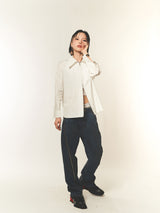 BIG COLLAR 2WAY ZIPPER SHIRT (FOR WOMEN)