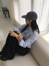 Is All Vintage Lettering Denim Camp Cap