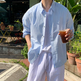 LMN Mar Essential Linen Semi-Over Shirt (12 colors)