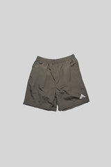 "A" ロゴ ナイロン ショーツ(KHAKI)