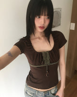 クロヴィンテージ シャーリング レース ショートスリーブ Tシャツ