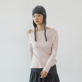 Off shoulder long sleeves_pink