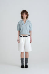Vanilla frill knit_skyblue