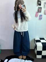 テディフリース🤎🐻 S-L🧸3サイズ ロングワイドヒーターパンツ 🤎💙💚3COLOR