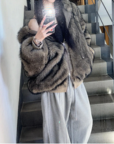 [Unisex] Fur 2way hood zip up(4color)