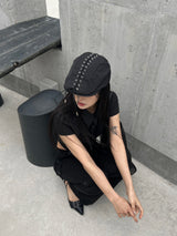 サイレントソウルレースアップタイクロスハンティングキャップ (Black)
