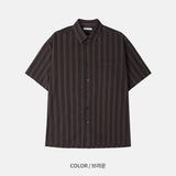 オーセンティックストライプショートスリーブシャツ (3 Colors)