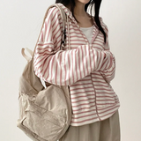 Itta Overfit Stripe Dangara Hooded Zip-Up