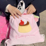 プディング ピンクストリングバックパック