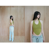 HALTERNEK KNIT VEST_OLIVE