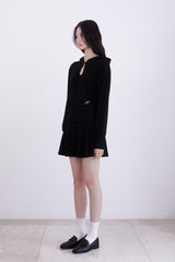 Knit mini flare skirt (BLACK)