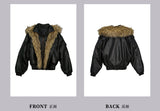 2024FW“rain” Fur collar leather jacket