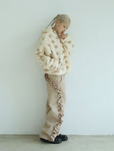 FLOWER FUR JUMPER(BEIGE)