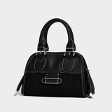 Autumn Winter Two-Tone Faux Leather Classic Tote Cross Bag
