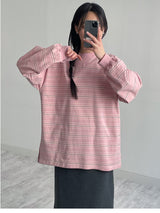 [Unisex] キャンディストライプオーバーフィットTシャツ
