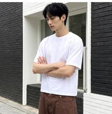 Men's Cotton Short Sleeve Real Crop Tee White