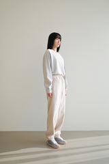 Wool jogger pants, Cream