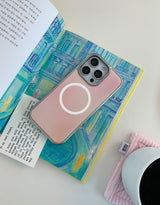 [MADE]ピーチピンク シルバーエポキシ MagSafe iPhoneケース