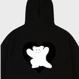[UNISEX] ベアハートバックプリントフーディー