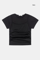 ハイドネットレイヤードクロップTシャツ
