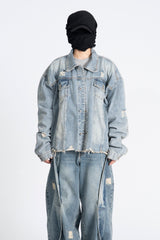 Poria Vintage Crop Denim Jacket