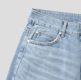 Piece Damaged Wide Denim Pants