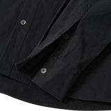 Diagonal Muted Garment-Washed Shirt - BLACK