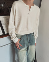 ロッキーフックヘンリーネックロングスリーブTシャツ