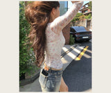 [ vintage shop ] オールドフローラル3/4スリーブトップ