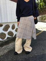 Roman check layered skirt (2color)