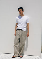 Need stripe wide denim pants(Ivory)