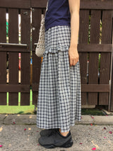 Cozy Check Long Skirt (2color)